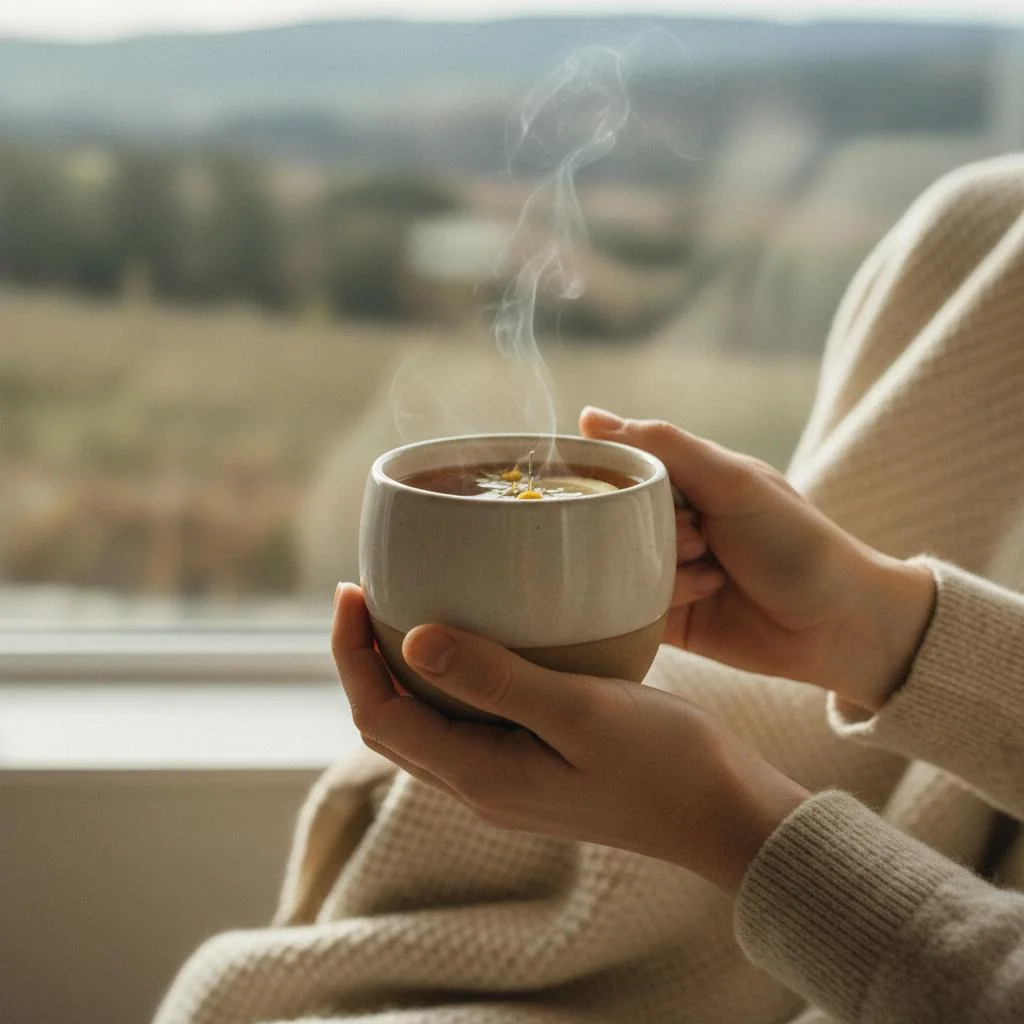 Pyali chai Case Study Hands holding a warm cup of tea