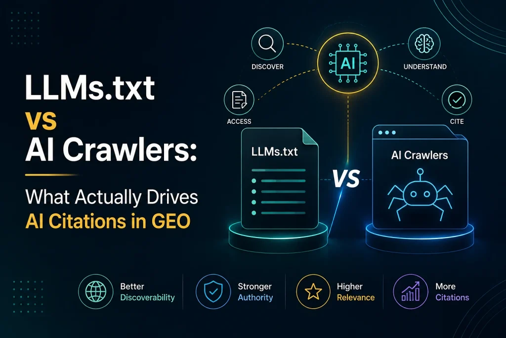 LLMs.txt vs AI Crawlers: What Actually Drives AI Citations in GEO